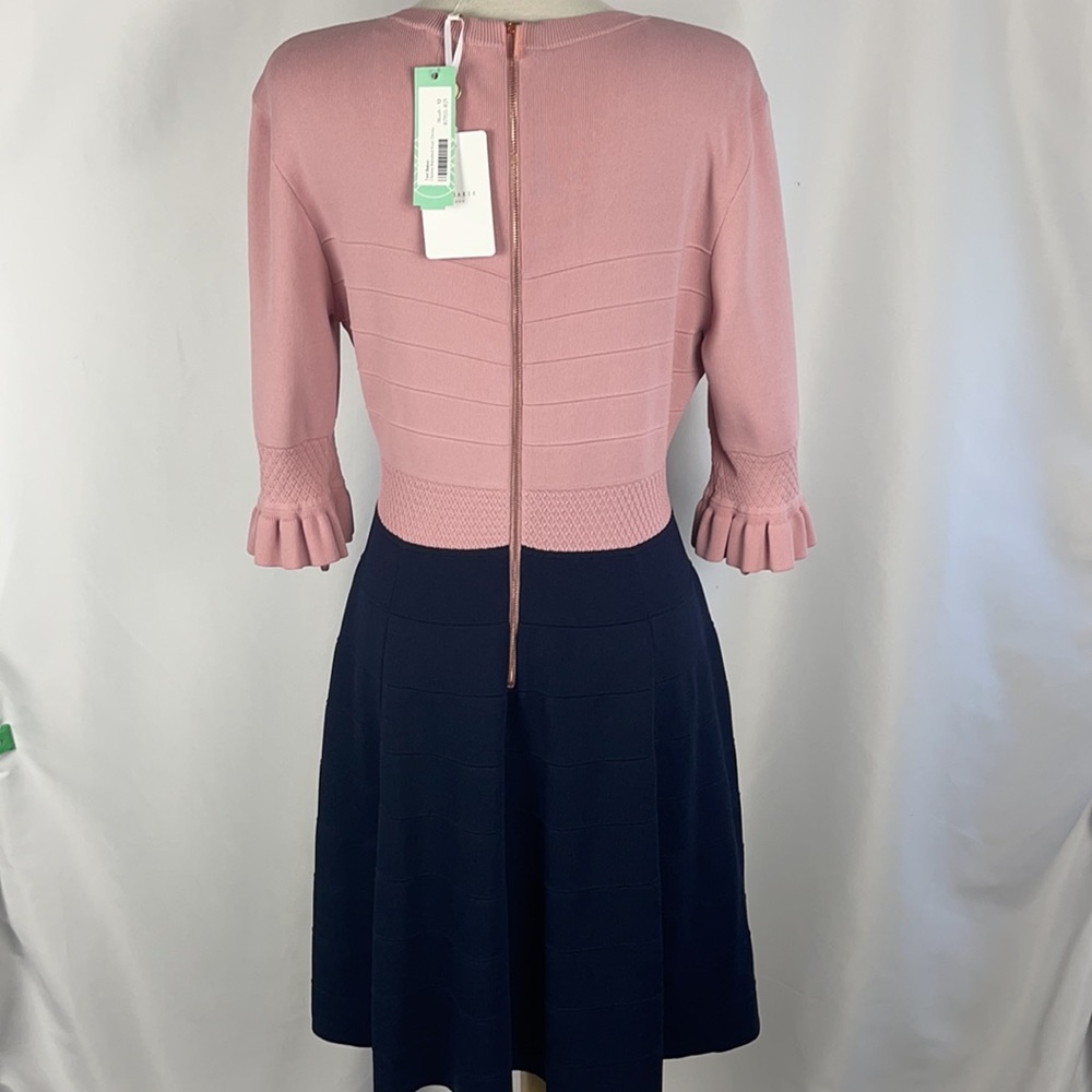 NEW Pink and Navy Knit Dress - Picture 7 of 10